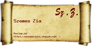 Szemes Zia névjegykártya